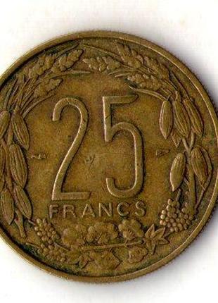 Французская экваториальная африка › колония франции камерун 25 франков 1958 №15262 фото