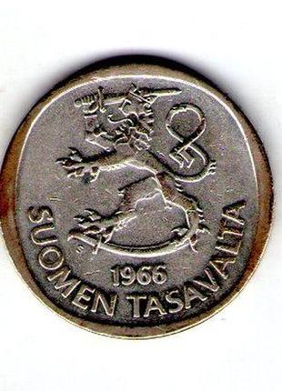 Финляндия 1 марка 1966 год серебро с692 фото