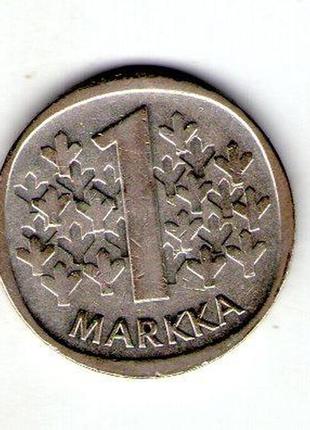 Финляндия 1 марка 1966 год серебро с69