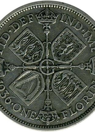 Великобритания › король георг v 2 шиллинга (флорин), 1927-1935 серебро №7092 фото