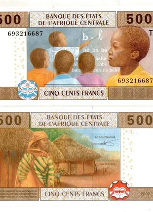 Центральная африка конго браззавиль 500 франков 2002 г. в unc №640