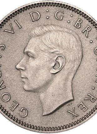 Великобритания › король георг vi 1 шиллинг, 1937-1946 1 шиллинг - лев, сидящий на короне серебро №6952 фото