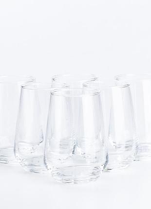 Стакан для воды и сока набор 6 штук высокий стеклянный прозрачный