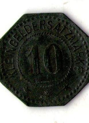 Німеччина - германия 10 пфеннингов 1917 нотгельд цинк г.виттенбург №1302