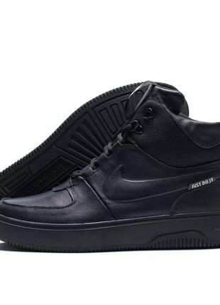 Чоловічі зимові черевики nike black leather