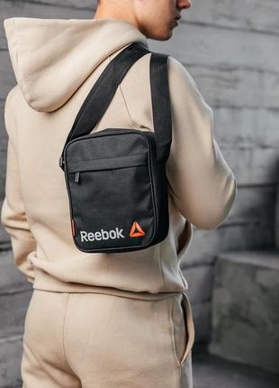 Барстека reebok, мужская сумка через плечо, текстильная барсетка на три отделения, брендовая сумка2 фото