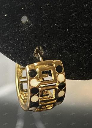 Женские 18к серьги-конго (кольца) с эмалью и позолотой позолоченные xuping  в картонной коробочке4 фото