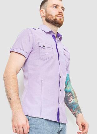 Сорочка чоловіча в смужку, колір світло-бузковий, 186r1163 фото