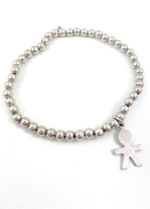 Браслет серебряный с подвеской  brit- 01