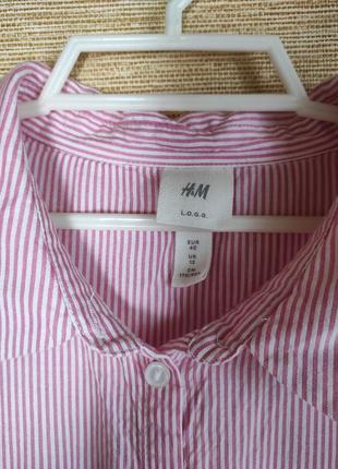 Легкая летняя полосатая сорочка рубашка блузка  оверсайз4 фото
