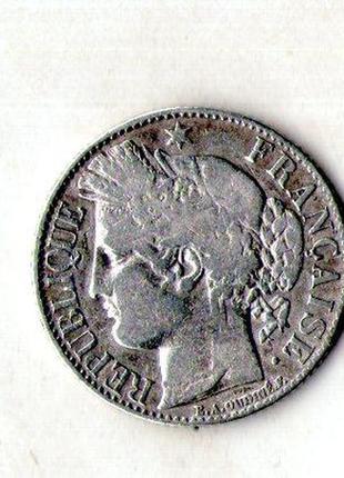 Франція - франция › третья республика 1 франк 1895 рік срібло №1609
