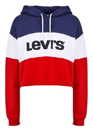 Брендовий укорочена толстовка з капюшоном, світшот, кофта levi's original