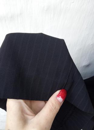 Классные чёрные широкие шерстяные брюки палацо в полоску jigsaw 🔥6 фото