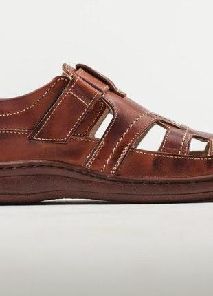 Чоловічі шкіряні літні туфлі comfort leather brown