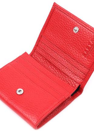 Женский небольшой кошелек с монетницей из натуральной кожи karya 21380 красный4 фото