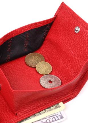Женский небольшой кошелек с монетницей из натуральной кожи karya 21380 красный6 фото