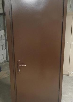 Двери входные металлические "однолистовая коричневая" 900*2050 мм технические двери тамбурные со склада2 фото