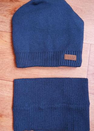 Зимний комплект подростковый шапка + снуд  бордовый 52-56 р.3 фото