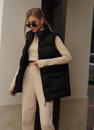 Жилет жіночий подовжений стильний