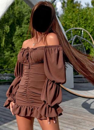 Жіноча коричнева сукня1 фото