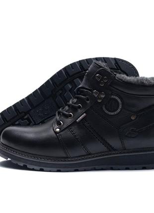 Чоловічі шкіряні зимові черевики kristan city traffic black