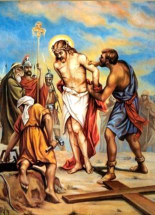 Алмазная вышивка набор с иисуса сдирают одежду 40х50 dm-453