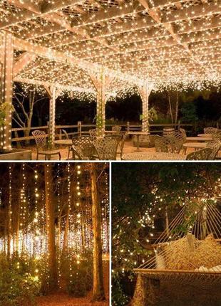 Набір із 2 зовнішніх світлодіодних сонячних гірлянд із водонепроникного зіркового мідного дроту для саду, спальні, весілля7 фото