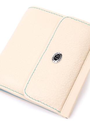 Красивий жіночий гаманець середнього розміру з натуральної шкіри st leather 19499 білий