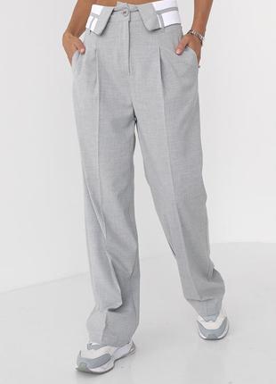 Женские брюки-палаццо со стрелками - светло-серый цвет, m (есть размеры)