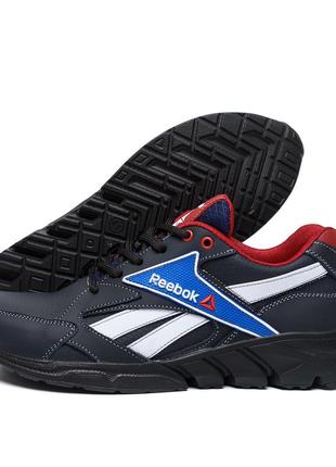 Мужские кожаные кроссовки reebok street style blue