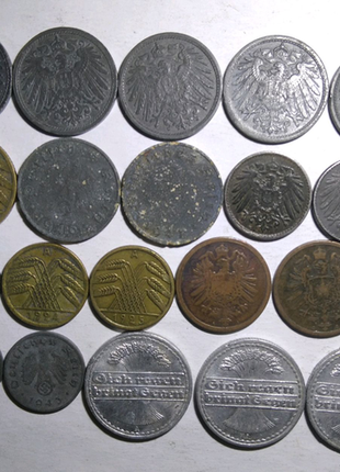 Німеччина 1874 - 1943 рр., 27 монет без повторів2 фото