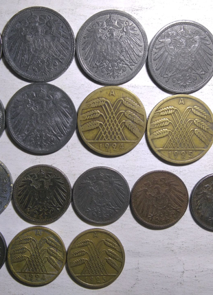Німеччина 1874 - 1943 рр., 27 монет без повторів3 фото