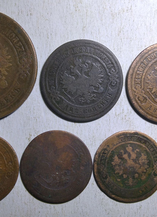 Царизм, мідні монети з 1869 р. до миколи 2. 7 монет без повт.2 фото