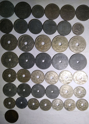 Бельгія 1870 - 1946 рр., 42 монети без повторів.1 фото