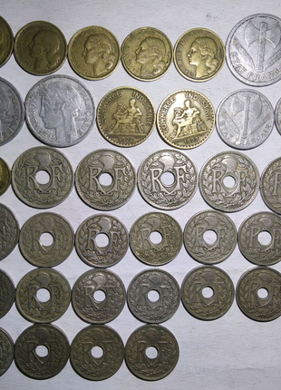 Франція 1918 - 1953 рр., 34 монети без повторів
