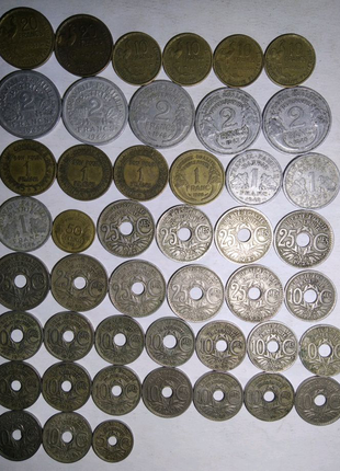 Франція 1918 - 1953 рр., 46 монет без повторів