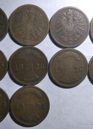 Німеччина 1874 - 1944 рр., 69 монет без повторів9 фото