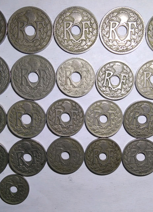 Франція 1918 - 1959 рр., 77 монет без повторів7 фото