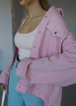 Куртка джинсова рожева