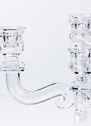 Подсвечник канделябр на 5 свечей стеклянный большой 26 (см)