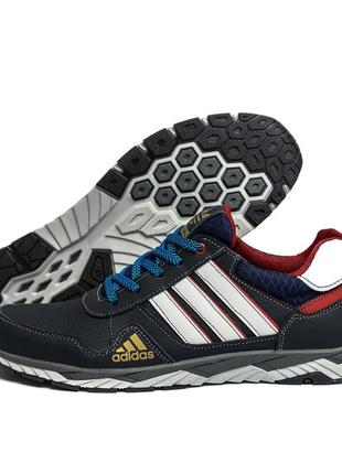 Чоловічі шкіряні кросівки adidas tech flex blue