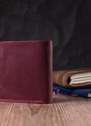 Стильный кошелек для женщин из матовой натуральной кожи grande pelle 16812 бордовый8 фото