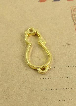 Рамка для кулона, сережок кіт золото, форма для смоли1 фото