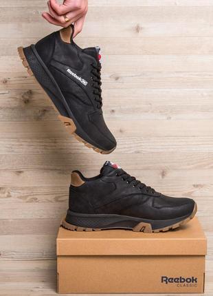 Мужские зимние кожаные ботинки rbk g-step  black7 фото