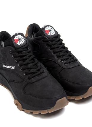 Мужские зимние кожаные ботинки rbk g-step  black3 фото