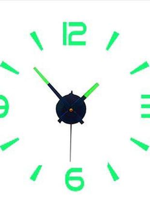 Настенные часы светящиеся в темноте с цифрами салатовый diy сделай сам 50см