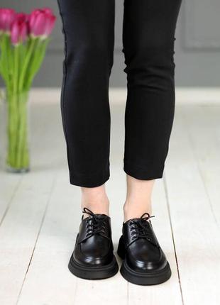 Туфли женские кожаные  585139 черные6 фото