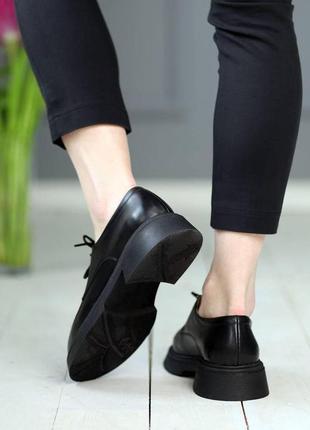 Туфли женские кожаные  585139 черные8 фото