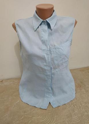 Лляна сорочка без рукавів від armani jeans