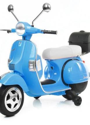 Дитячий електромотоцикл скутер vespa (синій колір)